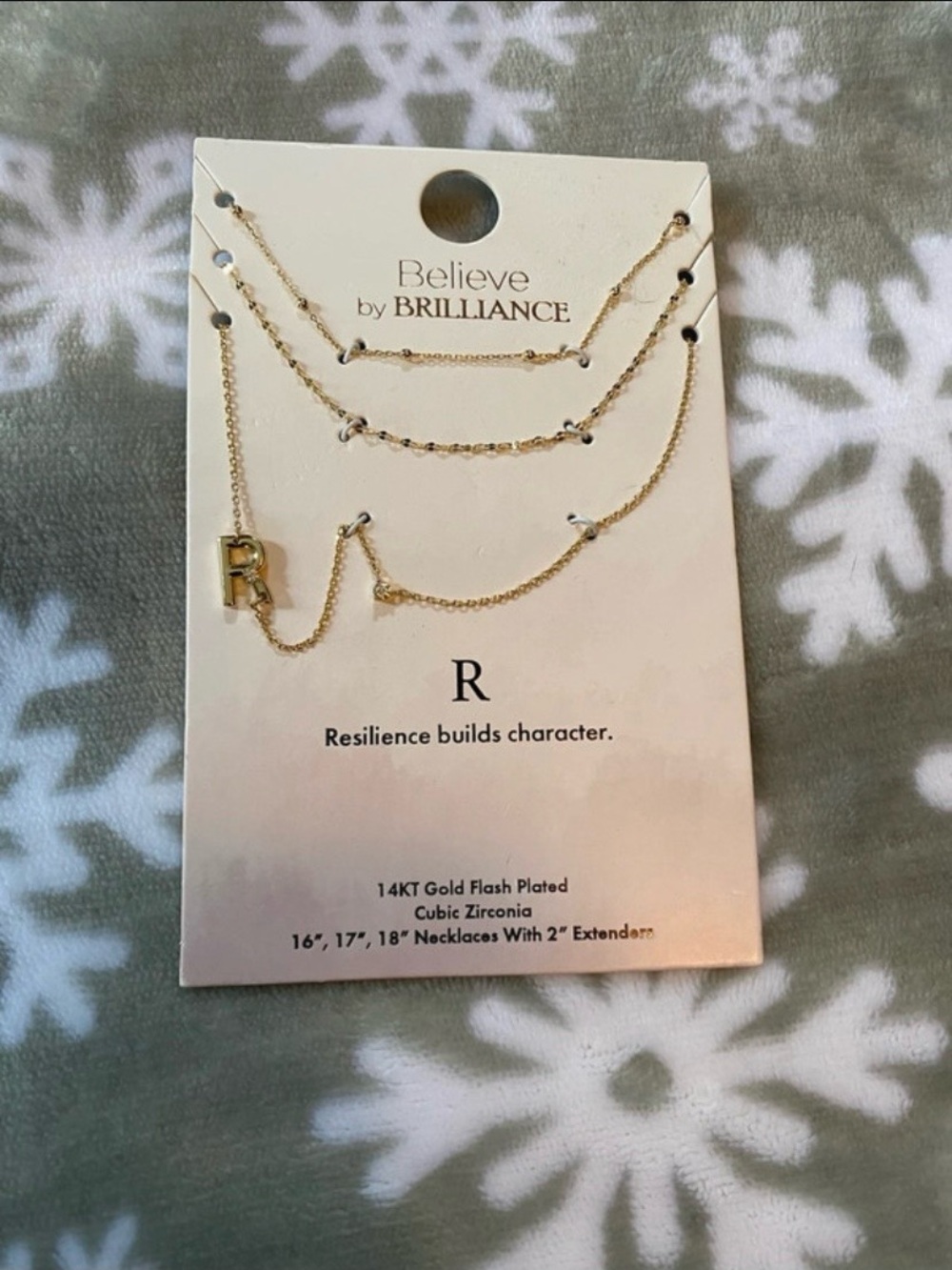 Gold Initial R Layered Necklace - Gold